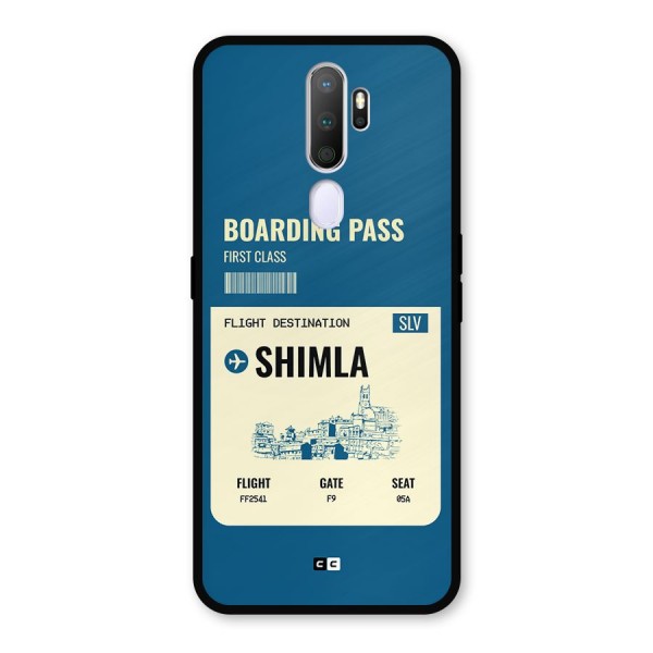 Shimla Boarding Pass Metal Back Case for Oppo A9 (2020)