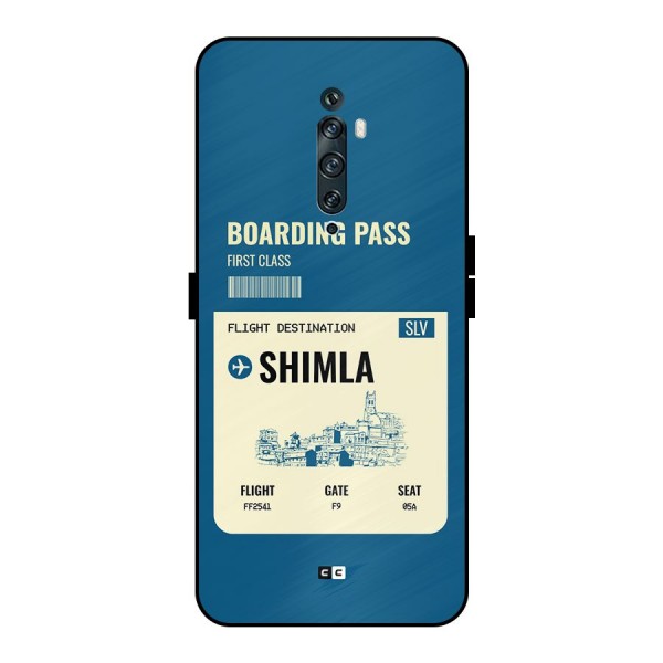 Shimla Boarding Pass Metal Back Case for Oppo Reno2 F