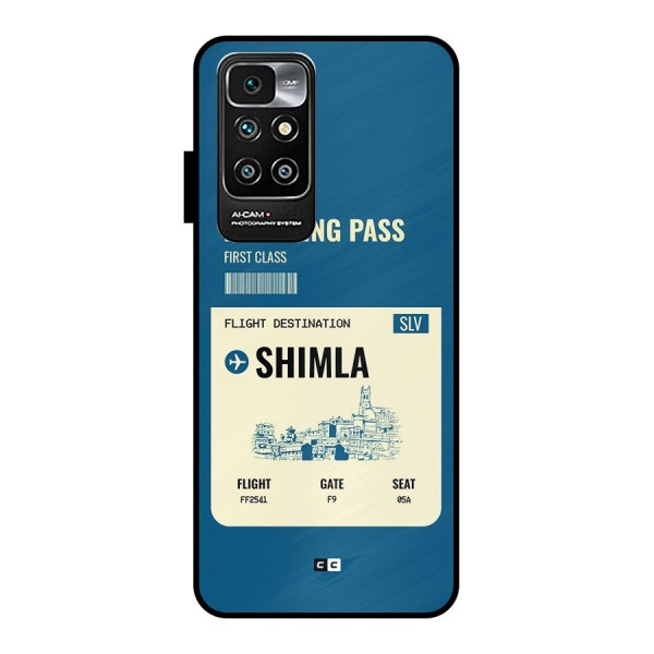 Shimla Boarding Pass Metal Back Case for Redmi 10 Prime