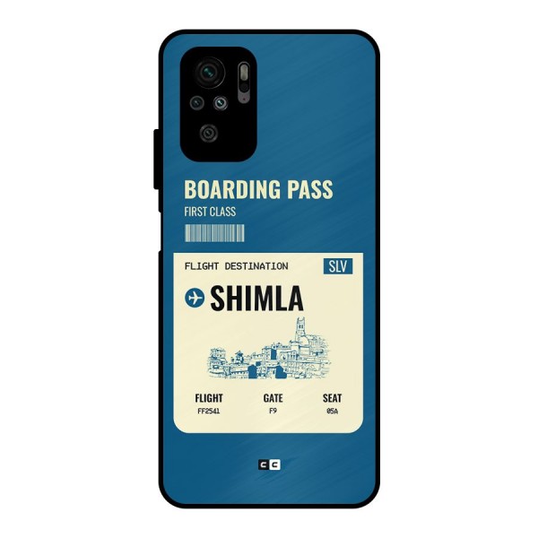 Shimla Boarding Pass Metal Back Case for Redmi Note 10