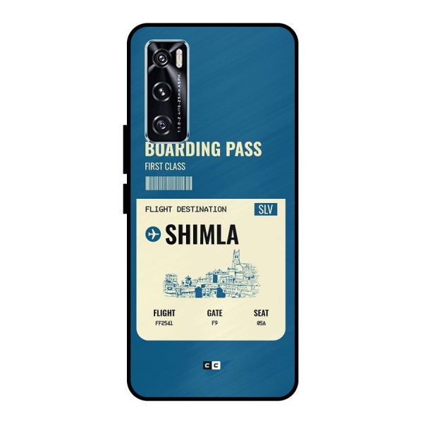 Shimla Boarding Pass Metal Back Case for Vivo V20 SE