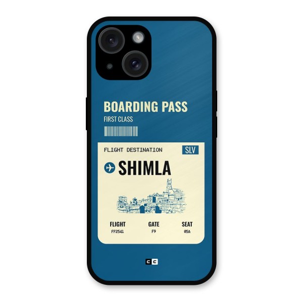 Shimla Boarding Pass Metal Back Case for iPhone 15