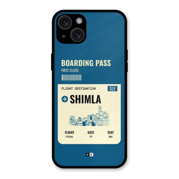 Shimla Boarding Pass Metal Back Case for iPhone 15 Plus