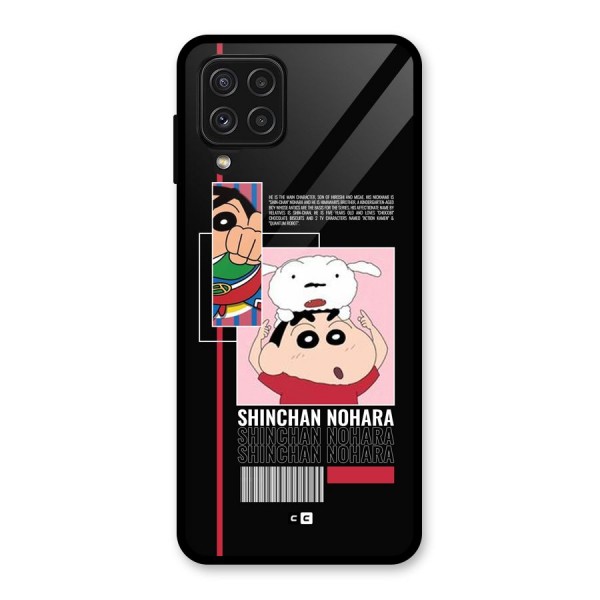 Shinchan Nohara Glass Back Case for Galaxy A22 4G