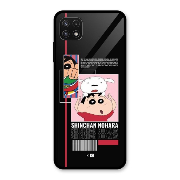 Shinchan Nohara Glass Back Case for Galaxy A22 5G