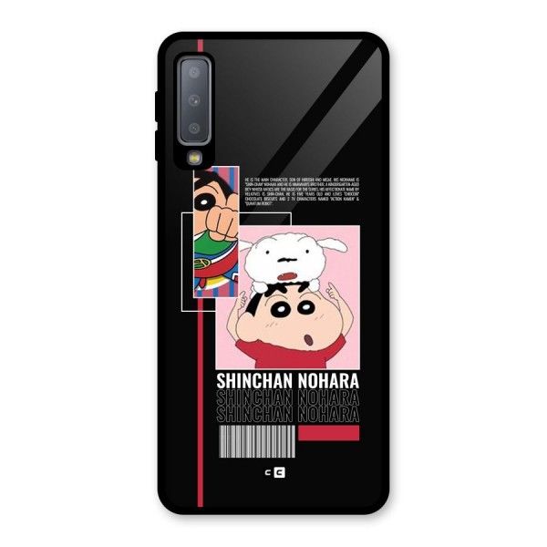 Shinchan Nohara Glass Back Case for Galaxy A7 (2018)