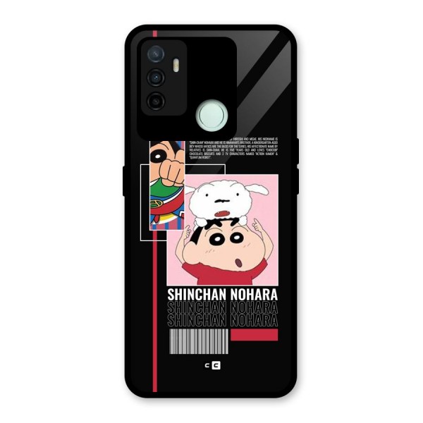 Shinchan Nohara Glass Back Case for Oppo A53