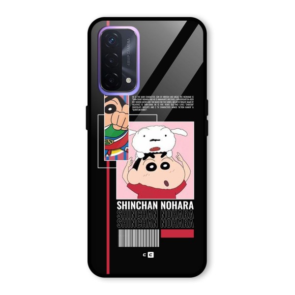 Shinchan Nohara Glass Back Case for Oppo A74 5G