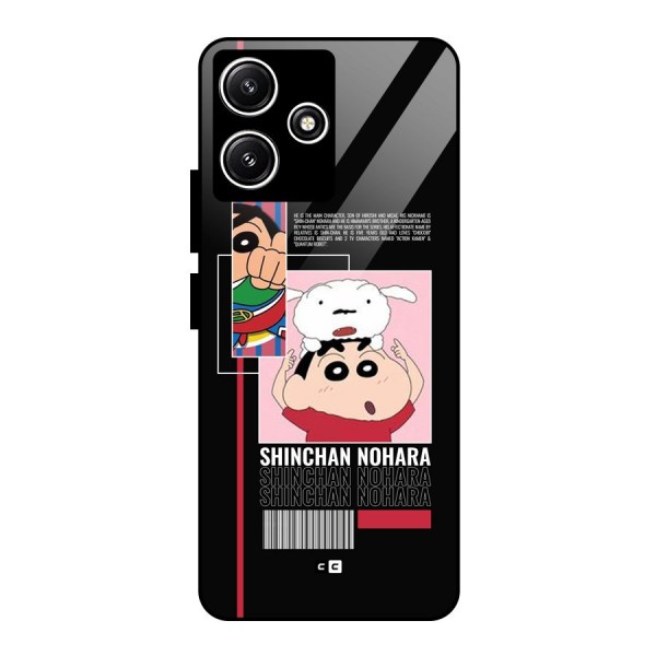 Shinchan Nohara Glass Back Case for Poco M6 Pro