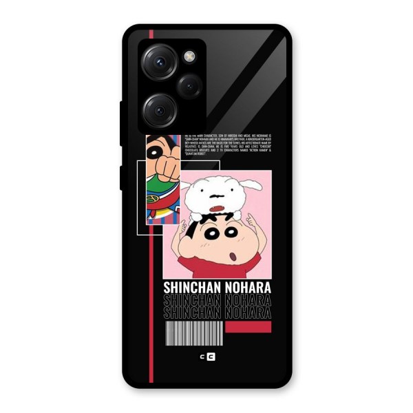 Shinchan Nohara Glass Back Case for Poco X5 Pro