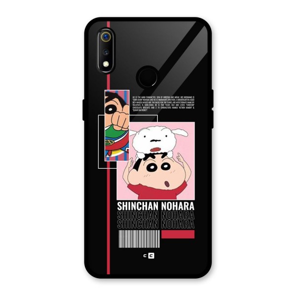 Shinchan Nohara Glass Back Case for Realme 3i