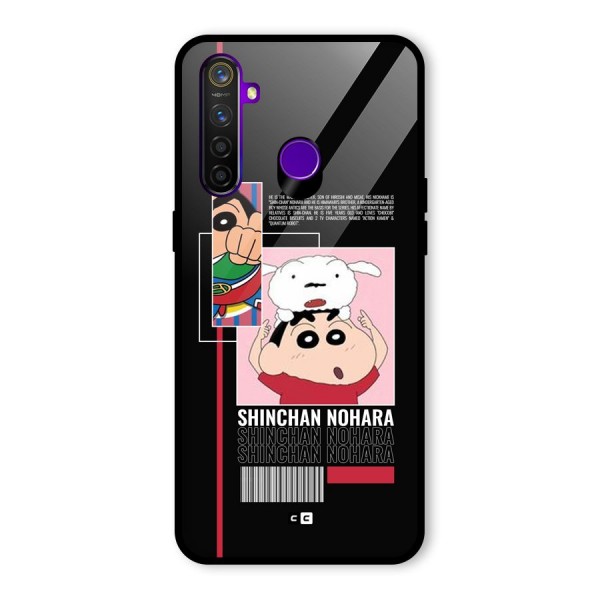 Shinchan Nohara Glass Back Case for Realme 5 Pro