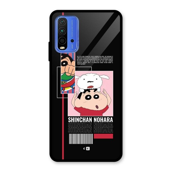 Shinchan Nohara Glass Back Case for Redmi 9 Power