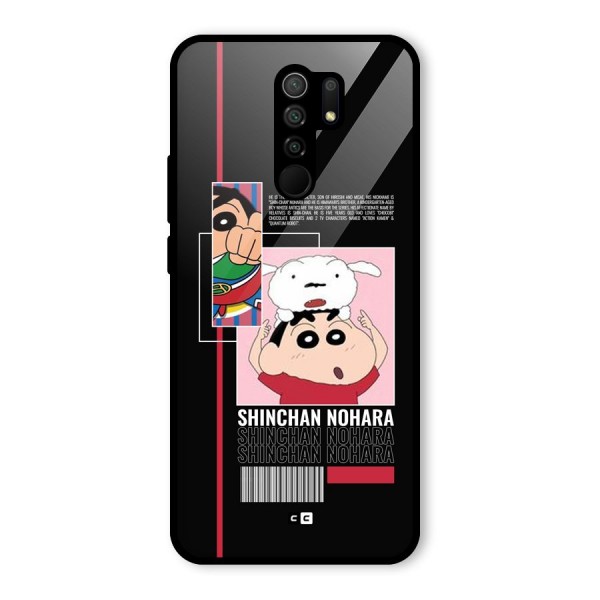 Shinchan Nohara Glass Back Case for Redmi 9 Prime