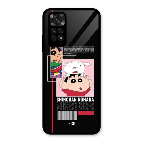 Shinchan Nohara Glass Back Case for Redmi Note 11S