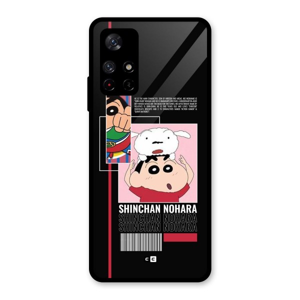 Shinchan Nohara Glass Back Case for Redmi Note 11T 5G