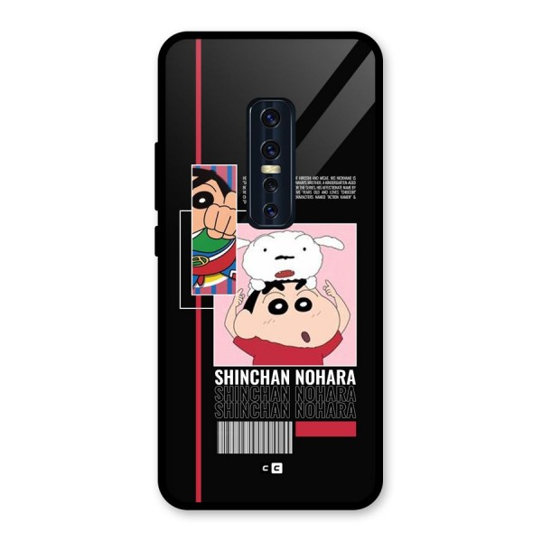 Shinchan Nohara Glass Back Case for Vivo V17 Pro