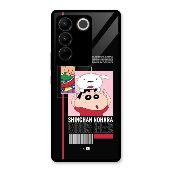 Shinchan Nohara Glass Back Case for Vivo V27 Pro