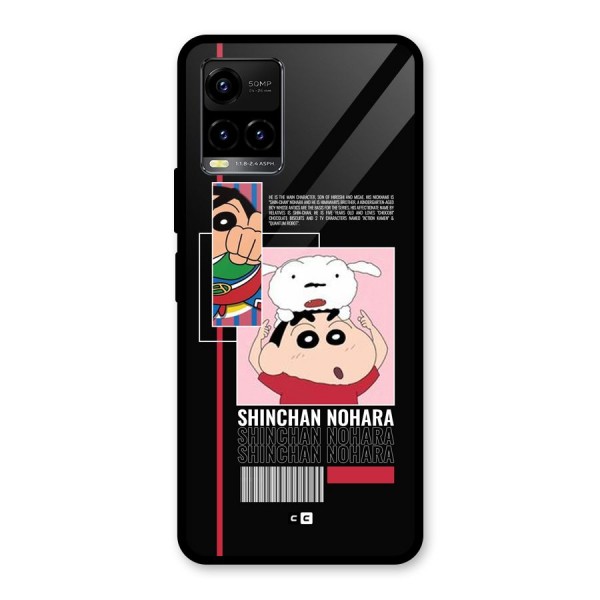 Shinchan Nohara Glass Back Case for Vivo Y21G