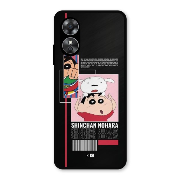 Shinchan Nohara Metal Back Case for Oppo A17