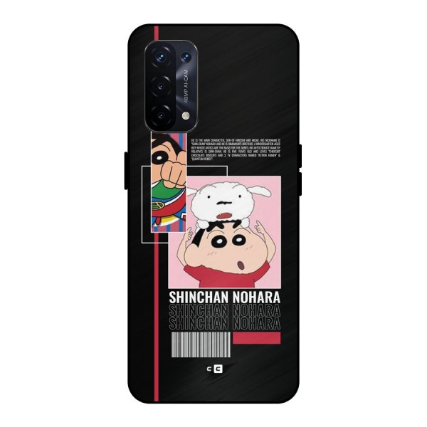 Shinchan Nohara Metal Back Case for Oppo A74 5G