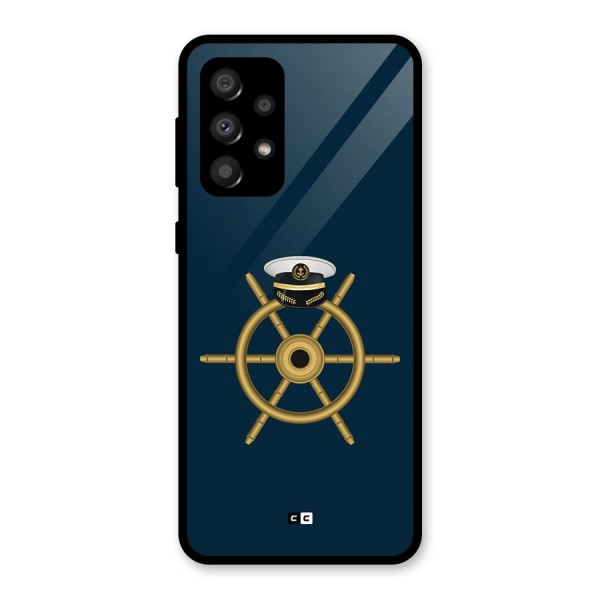 Ship Wheel And Cap Glass Back Case for Galaxy A32