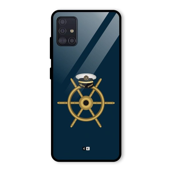 Ship Wheel And Cap Glass Back Case for Galaxy A51