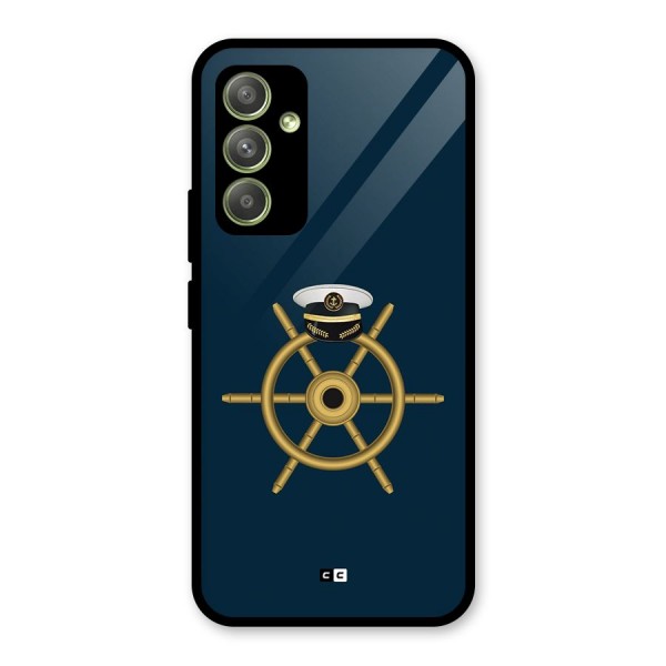 Ship Wheel And Cap Glass Back Case for Galaxy A54