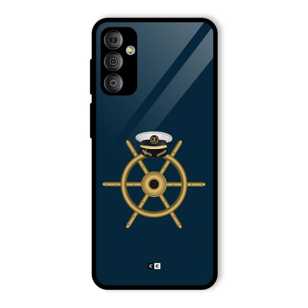 Ship Wheel And Cap Glass Back Case for Galaxy F23