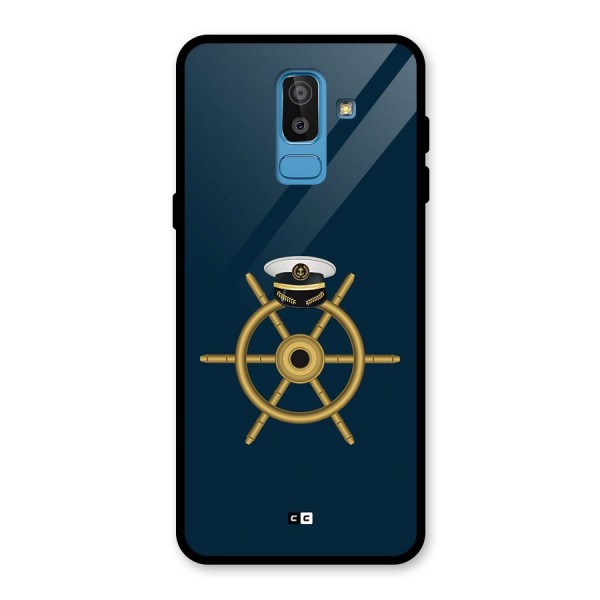 Ship Wheel And Cap Glass Back Case for Galaxy J8