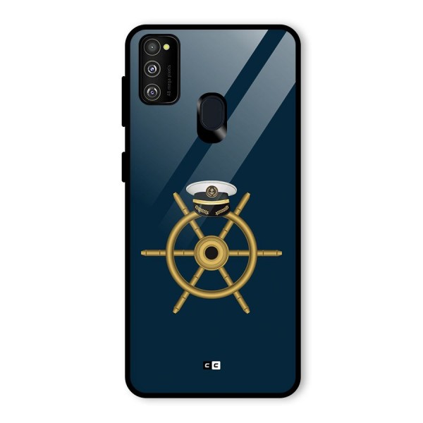 Ship Wheel And Cap Glass Back Case for Galaxy M21