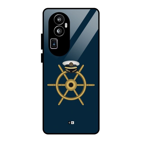 Ship Wheel And Cap Glass Back Case for Oppo Reno10 Pro Plus
