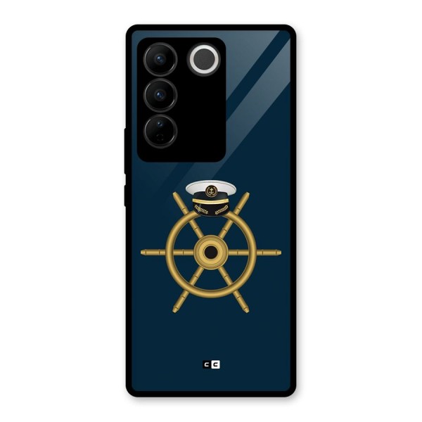 Ship Wheel And Cap Glass Back Case for Vivo V27