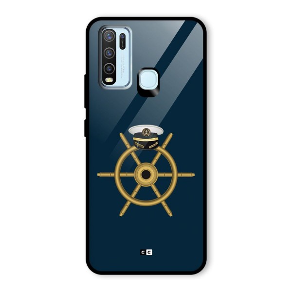 Ship Wheel And Cap Glass Back Case for Vivo Y30