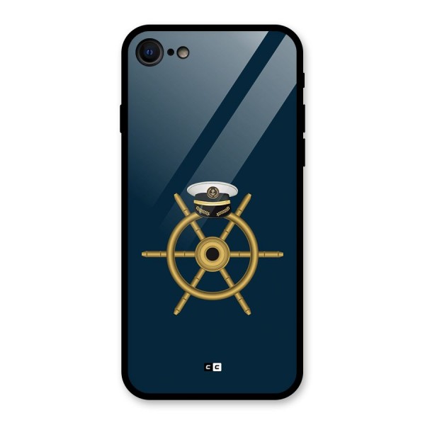 Ship Wheel And Cap Glass Back Case for iPhone 8