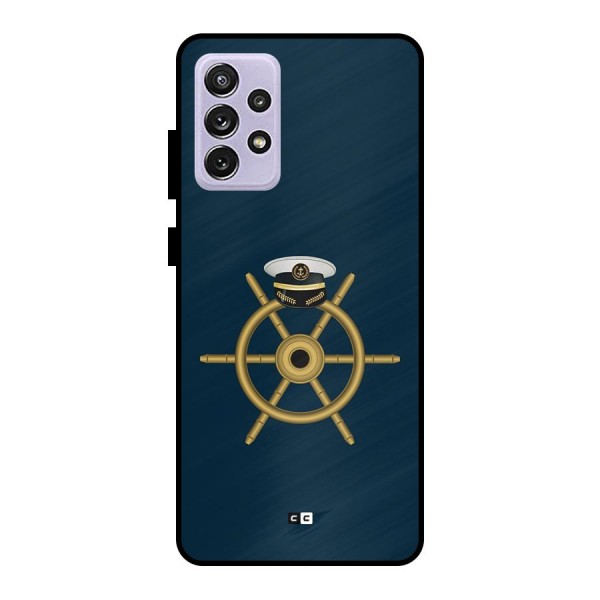 Ship Wheel And Cap Metal Back Case for Galaxy A72