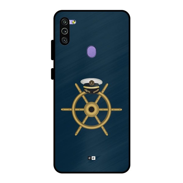 Ship Wheel And Cap Metal Back Case for Galaxy M11