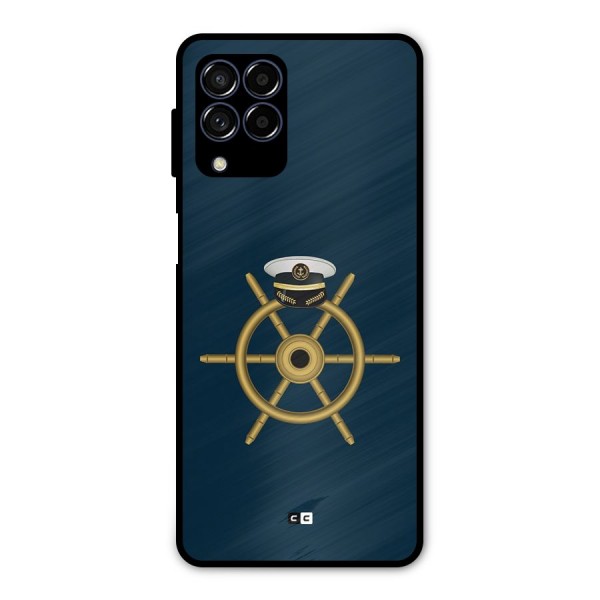 Ship Wheel And Cap Metal Back Case for Galaxy M53 5G