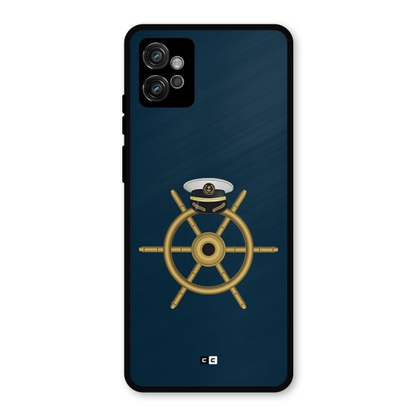 Ship Wheel And Cap Metal Back Case for Moto G32