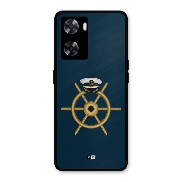 Ship Wheel And Cap Metal Back Case for Oppo A77