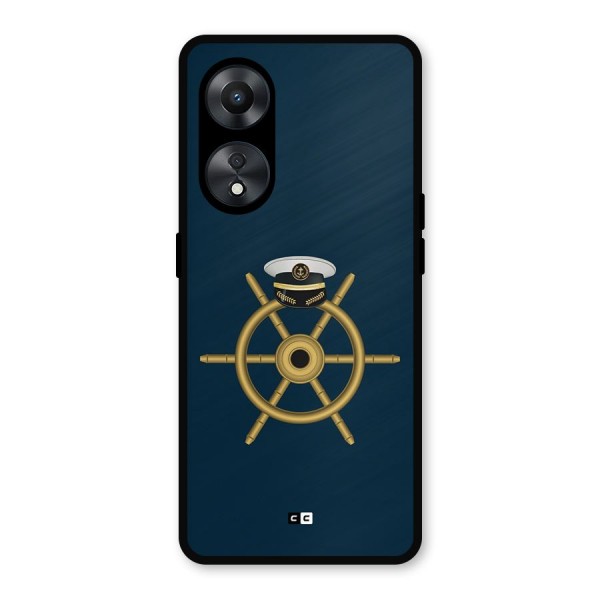 Ship Wheel And Cap Metal Back Case for Oppo A78