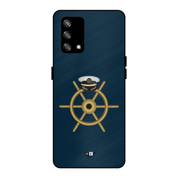 Ship Wheel And Cap Metal Back Case for Oppo F19