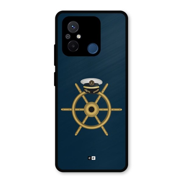 Ship Wheel And Cap Metal Back Case for Poco C55