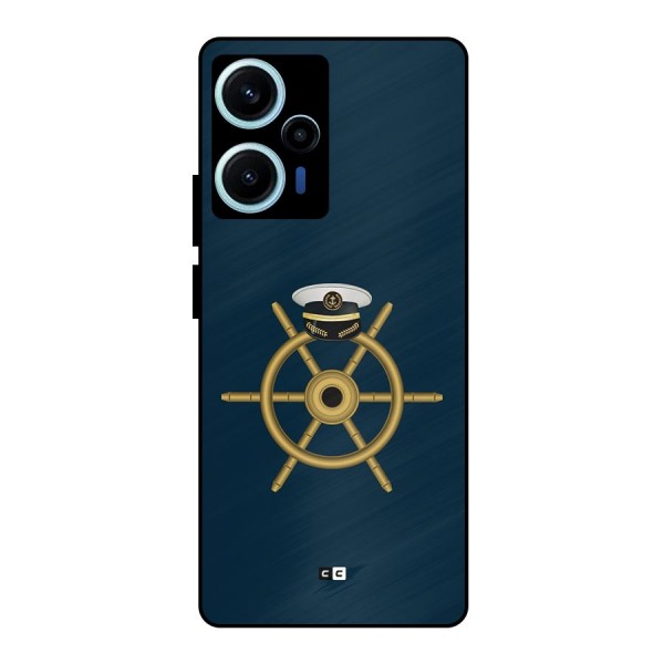 Ship Wheel And Cap Metal Back Case for Poco F5