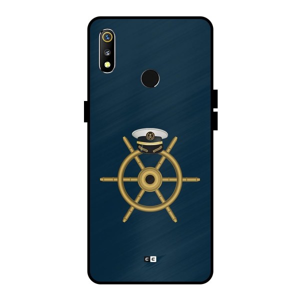 Ship Wheel And Cap Metal Back Case for Realme 3