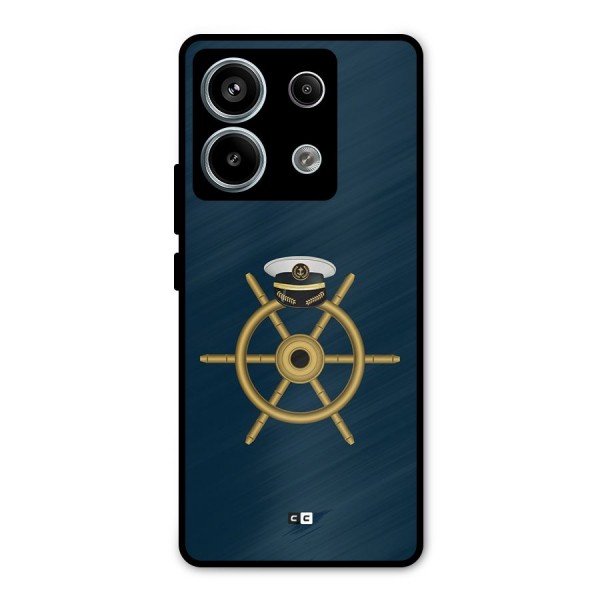 Ship Wheel And Cap Metal Back Case for Redmi Note 13 Pro 5G