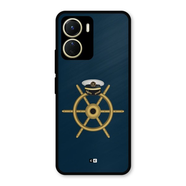 Ship Wheel And Cap Metal Back Case for Vivo T2x