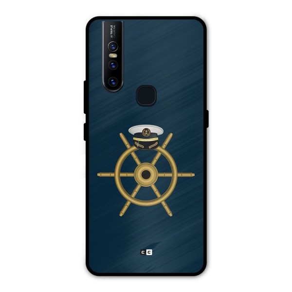 Ship Wheel And Cap Metal Back Case for Vivo V15