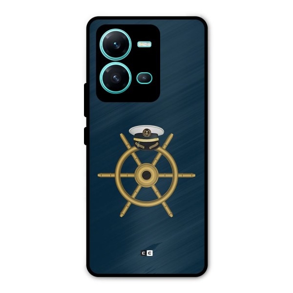 Ship Wheel And Cap Metal Back Case for Vivo V25