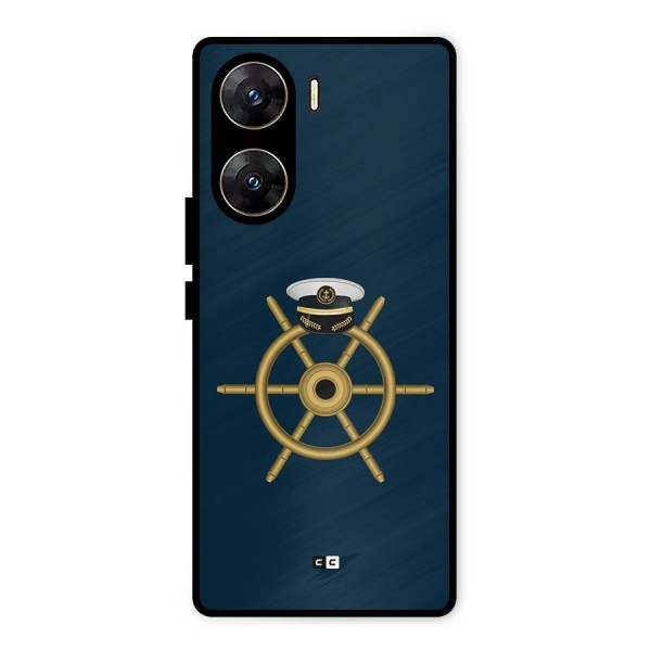 Ship Wheel And Cap Metal Back Case for Vivo V29e